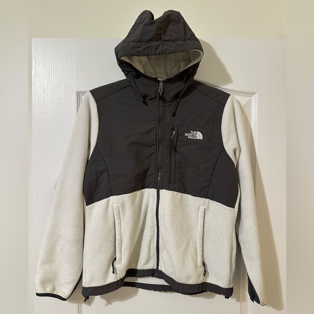 The North Face Denali Full Zip Fleece Hooded Jacket Women’s SZ-M White Outdoors
